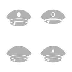 police hat icon on white background, vector illustration