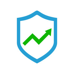 profit growth icon, arrows on a white background, vector illustration