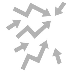 icon of various arrows on a white background, vector illustration