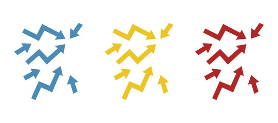 icon of various arrows on a white background, vector illustration