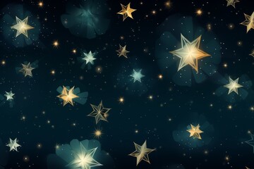 Fototapeta na wymiar Seamless Christmas pattern featuring abstract stars that twinkle like ornaments in the night sky, Generative AI