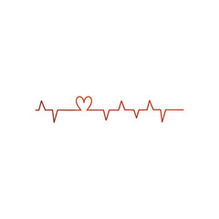 heart rhythm icon on a white background, vector illustration