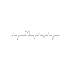 heart rhythm icon on a white background, vector illustration