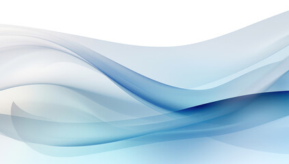 Blue Wave Abstraction: A Fluid Illustration of Modern Design and Motion on a White Background