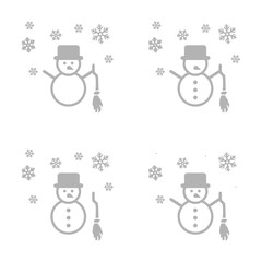 snowman icon on a white background, vector illustration