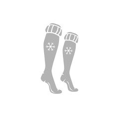 Christmas socks icon on white background, vector illustration