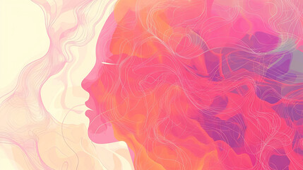 Dreamy Thoughts: A Vector Background with a Dreamy Representation of a Human Head, Incorporating Dreamlike Imagery and Soft Colors, Ideal for Dream Interpretation Themes