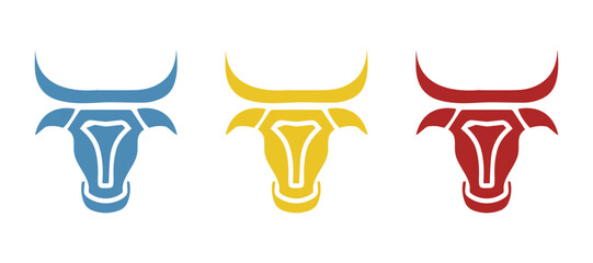 bull icon on a white background, vector illustration