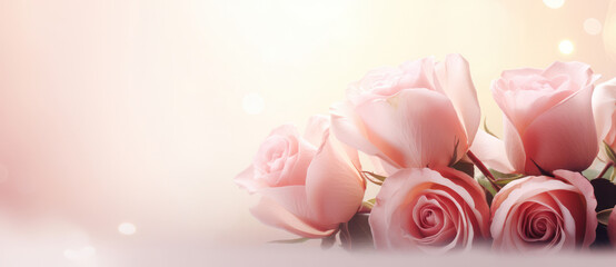 Pink Blossom: A Romantic Floral Bouquet on a Soft Pastel Background