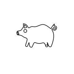 pig icon on a white background, vector illustration