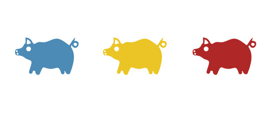 pig icon on a white background, vector illustration