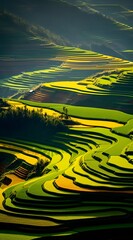 Rice terraces in Sapa mountains, Landscape of terraced rice field near Sapa, North Vietnam