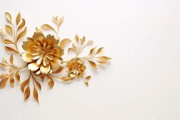 Paper cut flowers and leaves, Fresh spring nature background. Floral banner, poster, flyer template with copy space.