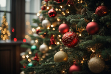 Obraz na płótnie Canvas christmas tree and decorations