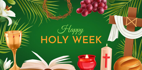 Palm Sunday background in realistic view