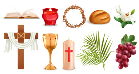 Palm Sunday elements in realistic view
