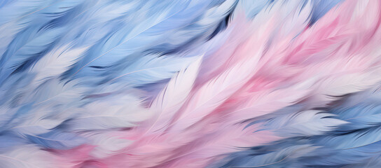 Fototapeta na wymiar Whimsical Feather Flurries: A Fluffy Pink Abstract Wing on Textured Decorative Wallpaper
