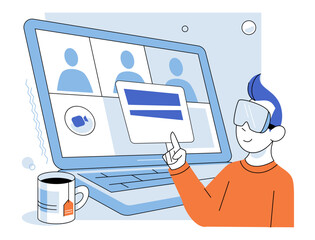 Online education vector illustration. Web based courses and workshops offer flexibility for individuals to learn at their own pace and convenience Online education platforms provide wide range