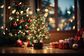 Fototapeta na wymiar christmas tree and decorations