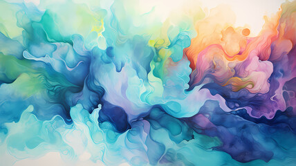 Fototapeta na wymiar Watercolor paint art background with swirls and waves