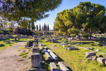 Archaeological Park of Ancient Corinth. General view. Corinth, Greece
