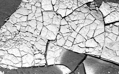 Dry cracked soil background, clay desert texture