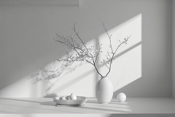 Serene Monochromatic Room, spring art