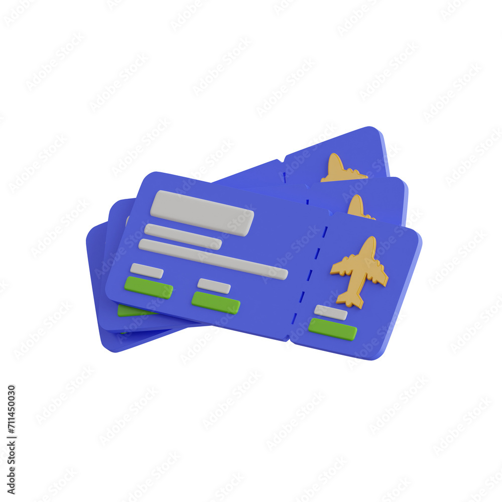 Poster 3d boarding pass model your key to exploring the world. 3d illustration, 3d element, 3d rendering. 3