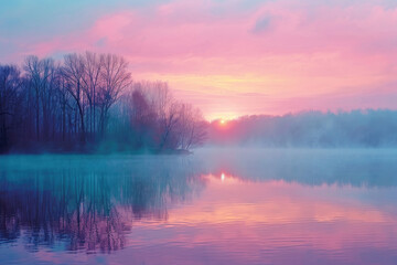 Fototapeta premium Serene Spring Sunrise, spring art