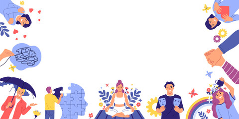 Obraz premium Mental health background in flat style