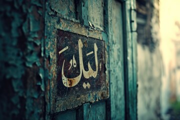 Rajab  on a grungy and blurred background Translation  Rajab.