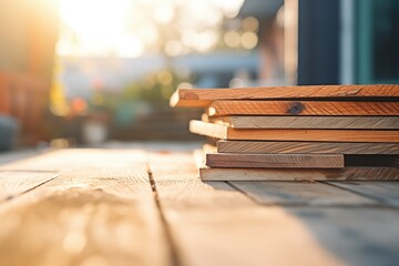 a stack of old wooden planks ready for upcycling