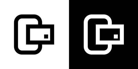 Credit icon. Black icon. Business icon. Line icon. Icon set.