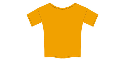 Stylish Casual Wear Half Sleeves Yellow T Shirt Vector Illustration.
