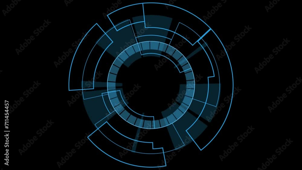 Poster circle blue with endless or infinite loop motion spinning around. futuristic concept. format quick t