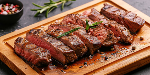 Juicy grilled beef steak with perfect sear marks