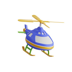 3D Helicopter Model Navigating the Air with Precision and Agility. 3d illustration, 3d element, 3d rendering. 3d visualization isolated on a transparent background