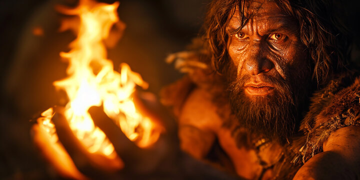 Neanderthal makes fire