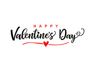Simple typography valentine in flat style