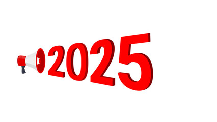 Megaphone shout 2025 on green screen background