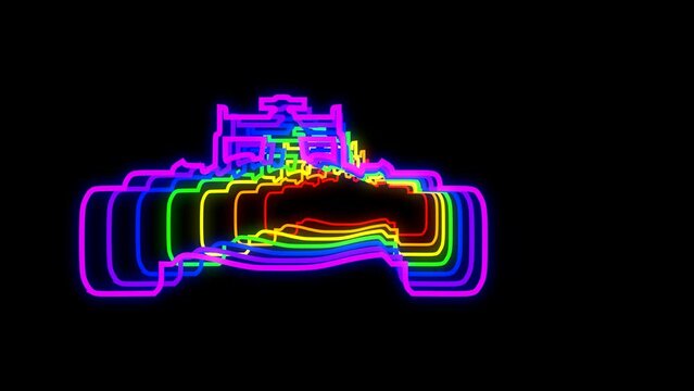 3D Colorful Neon Auto Racing Car Animation 1