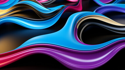 abstract colorful glowing wavy perspective with fractals and curves background 16:9 widescreen wallpapers