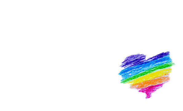 Colorful rainbow figure on the white background