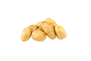 Fresh organic vegetables; potatoes on the white background.