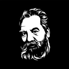 Agraham Bell silhouette vector. Vector eps 10