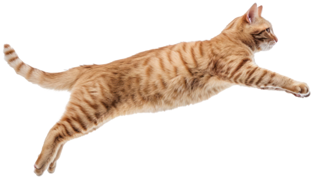 Cat jumping illustration PNG element cut out transparent isolated on white background ,PNG file ,artwork graphic design.