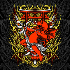 devil cupid illustration for t shirt design