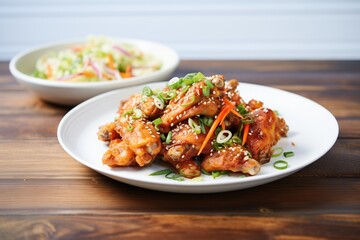 Fototapeta premium korean fried chicken with spicy glaze