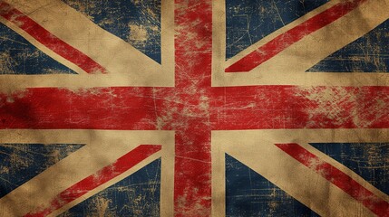 Grunge United Kingdom flag with some spots and stains on it