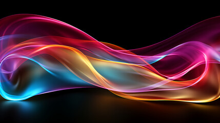 abstract colorful glowing wavy perspective with fractals and curves background 16:9 widescreen wallpapers